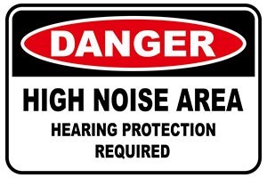 Image of a danger high noise area warning sign